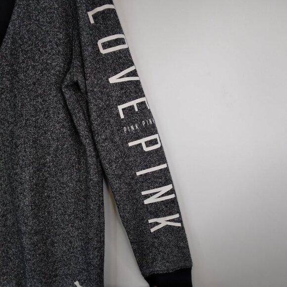 Victoria’s Secret PINK Charcoal Varsity V Neck Pullover Sweater Size S - Picture 5 of 10